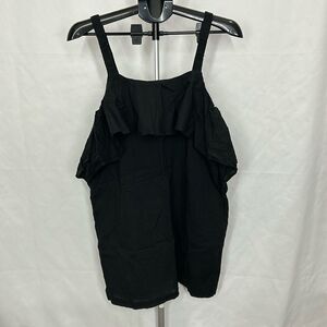 Bond-Eye Australia Black Ruffle Top Mini Dress Cover Up Sz 10